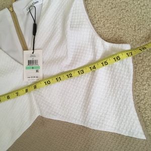 NWT Calvin Klein Dressy shift dress, size 8 sleeveless tan office